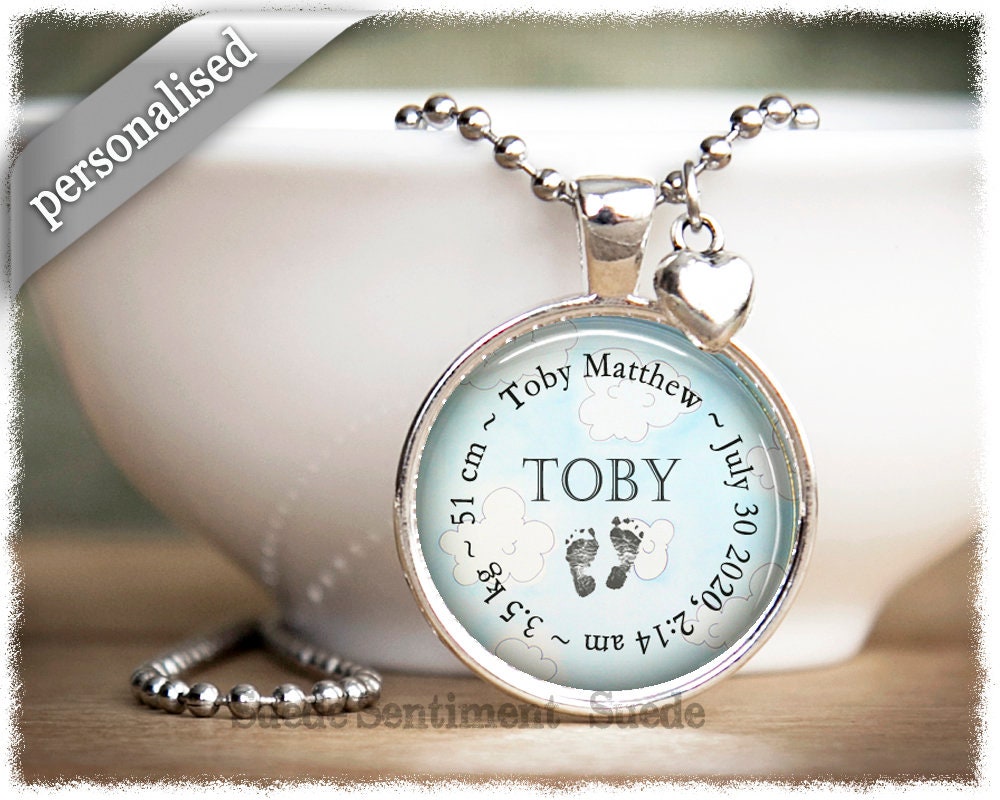 Personalised Baby Birth Necklace 