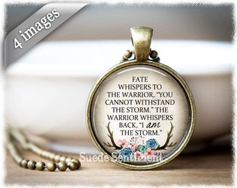 Quote Necklace Inspirational Jewelry N2297 Word Necklace Hand Stamped Necklace Engraved Necklace Going Through Hell Necklace