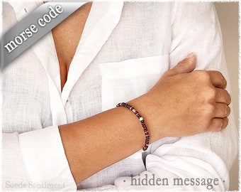 Personalised Sister Gift • Hidden Message Morse Code • Custom Friend Bracelet • Unique Friendship Gift • Long Distance Friend