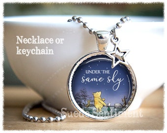 Long Distance Friendship • Going Away Gift • Friendship Necklace • Best Friend Keychain • Under The Same Sky • Gifts For Friends