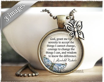 Serenity Prayer Necklace: Inspirational Recovery Gift