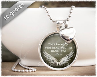 Urn Necklace: Cremation Jewelry, Memorial Pendant with Sentiment
