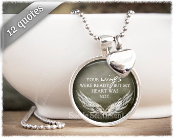 Urn Necklace • Cremation Jewellery • Loss of Dad • Ashes Necklace • Loss Of Mum • Dad Loss • Memorial Pendant • Your Wings Were Ready