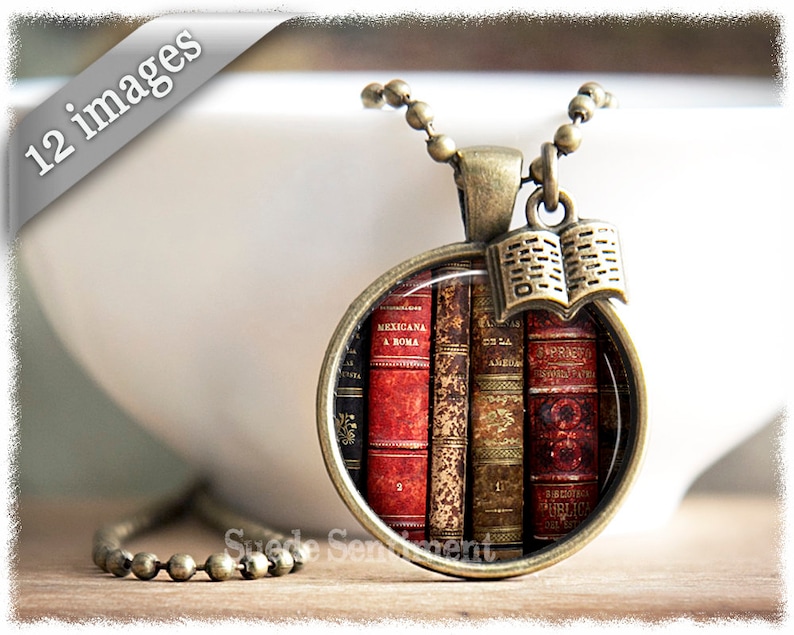 Book Necklace Vintage Book Pendant Literary Gifts Book Etsy Australia