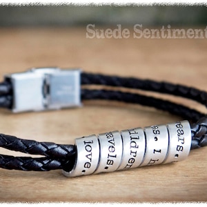 Mens Personalised Bracelet • Boyfriend Bracelet • Anniversary Gifts For Him • Custom Gifts Dad • Long Distance Relationship