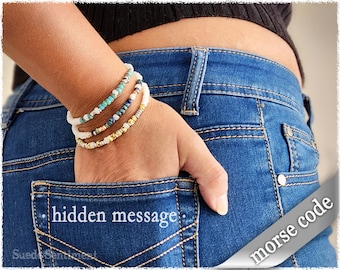 Personalized Morse Code Bracelet: Miyuki Seed Bead Hidden Message
