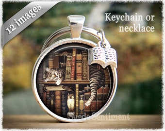 Gifts Book Lover • Book Jewellery • Book Necklace • Book Lover Gift • Necklace With Books • Book Keychain • Reader Gifts