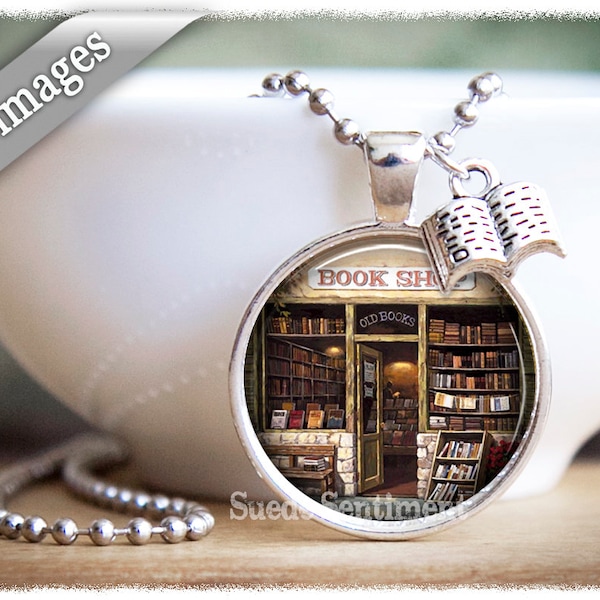 Book Necklace • Book Lover Gift • Book Shop Necklace • Literary Jewellery • Gifts For Librarian • Reader Gifts