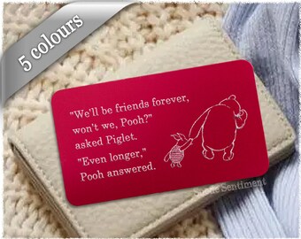 Best Friend Gift • Engraved Wallet Card Insert • Unique Friendship Gift • Long Distance Friend • Friend Moving Away