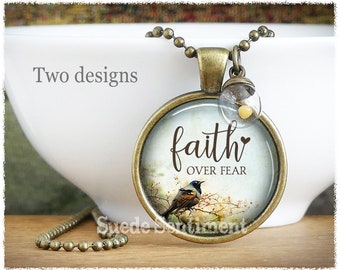 Faith Over Fear Necklace • Faith Can Move Mountains • Mustard Seed Jewelry • Religious Jewelry • Inspirational Gifts