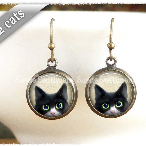 Peeking Cat Earrings Cat Jewellery Gifts for Cat Lovers Etsy Australia
