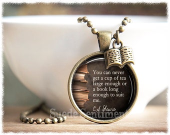 Gifts For Readers • Book Necklace • Book Quote Pendant • CS Lewis Quote Necklace • Book Lover Gift • Librarian Gift