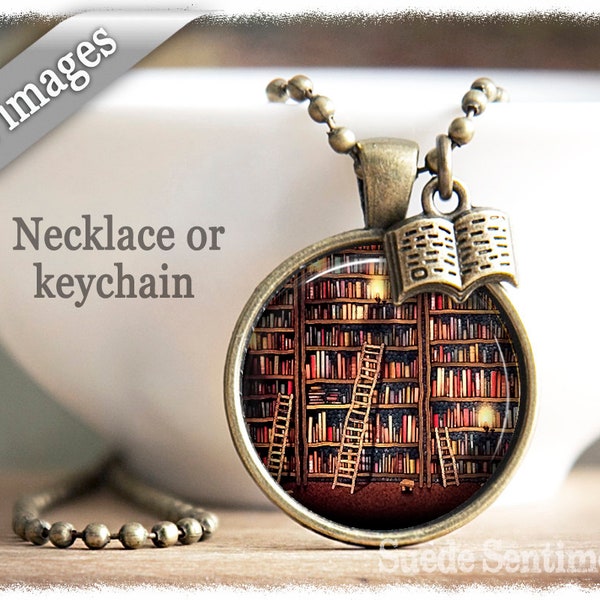 Book Necklace • Book Keychain • Gifts For Readers • Book Lover Jewelry • Literary Gifts • Cat Lover Keychain • So Many Books