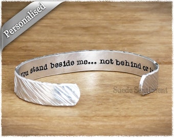 Personalized Anniversary Gift for Men • Secret Message Aluminum Cuff
