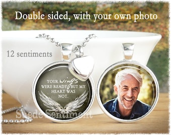 Personalized Photo Cremation Necklace: Heart Urn, Memorial Jewelry