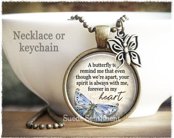 Memorial Jewellery With Butterfly • Remembrance Keychain • Dad Loss • Miscarriage Necklace • Memorial Keyring • Loss of Loved One