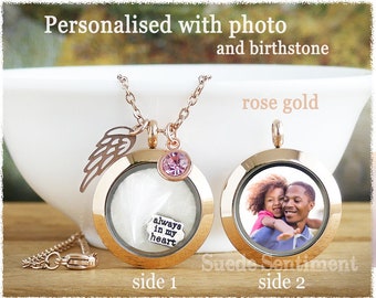 Personalised Cremation Locket • Loss of Dad • Rose Gold Urn Jewelry • Memorial Necklace • Loss of Mother • Remembrance Gift