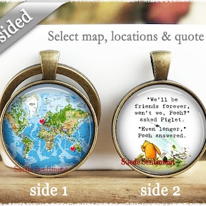 Personalized Map Keychain: Long Distance Friendship Gift