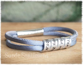 Womens Personalised Bracelet • Anniversary Gift For Her • 21st Birthday • Silk Bracelet • Friendship Gift • Mothers Day Bracelet