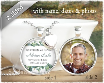 Personalised Cremation Jewellery • Double Sided Photo Necklace • Loss of Dad • Ashes Necklace • Loss Of Mother • Remembrance