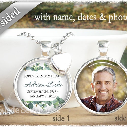 Personalised Cremation Jewellery Double Sided Photo Necklace Etsy