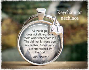 JRR Tolkien Quote Keychain: Book Lover Keyring with Book Charm