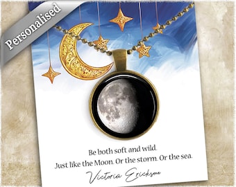Personalized Moon Phase Necklace: Birth Date Jewelry Gift