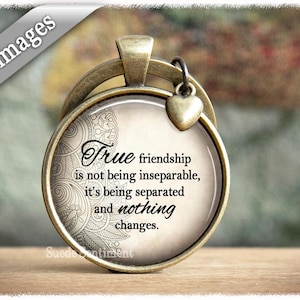 Long Distance Friendship Keychain • Sister Gift, Sentiment Charm