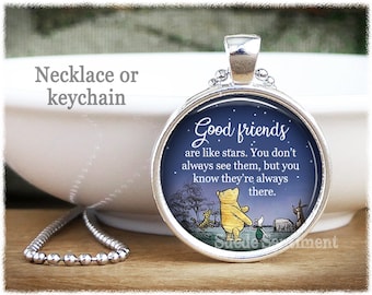 Good Friends Are Like Stars • Long Distance Friendship • Best Friend Keychain • Going Away Gift • Friendship Necklace