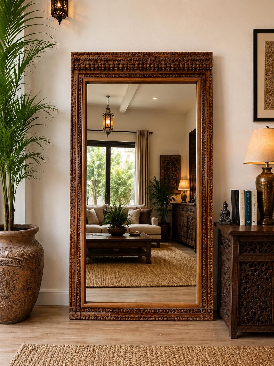 Carved Floor Mirror - Etsy