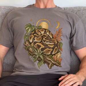 Tarot Ball Python Shirt - Celestial Reptile Art