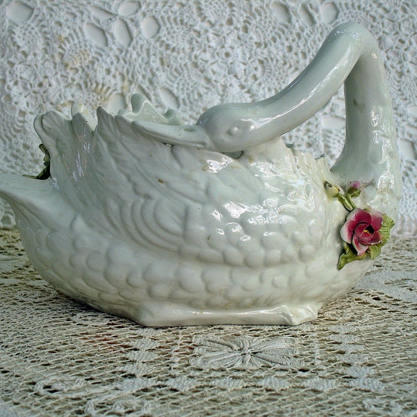 Vase/Planter Vase/Planter  Adorned with Roses Shabby , Chic Made in Italy & Signed