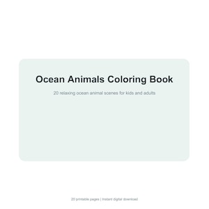 Ocean Animals Coloring Book PDF | 20 Underwater Printable Pages | Kids ...