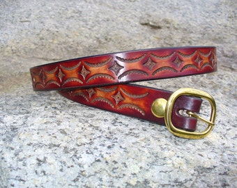 1" Tooled Leather Belt