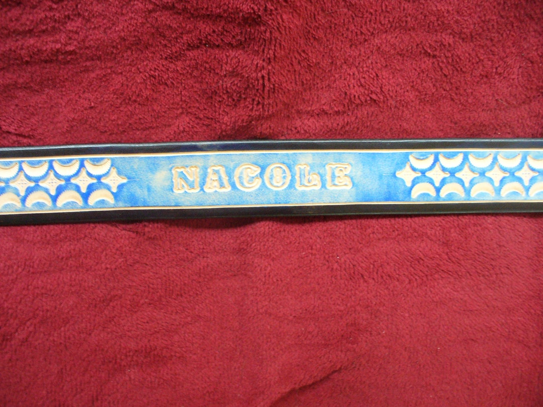 Tooled Belt name Etsy