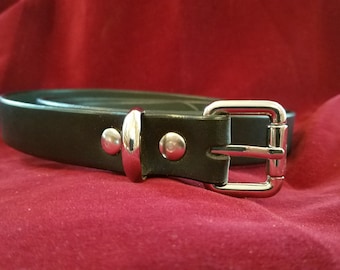 1" Black Leather  Belt