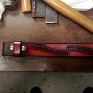 Hand Tooled Leather Belt image 1
