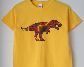 Kinder T-Shirt - Dinosaurier T-Shirt - Dinosaurier - Afro Tee - GELB - Afrocentric805