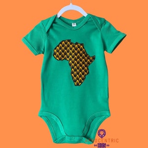 Afrikanische Karte Babygrow - Schwarz / Gold - Afrikanischer Strampler - Strampler - Strampler - Ankara Body - Afrocentric805