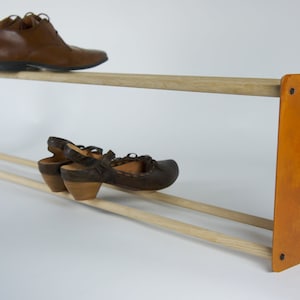 Eiche und Rost - Schuhregal aus Cortenstahl - verschiedene Größen