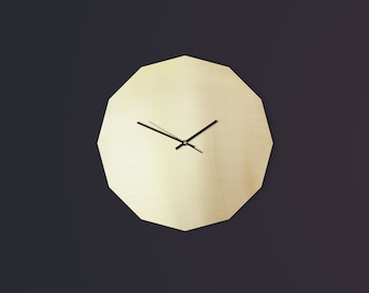 Twelve-sided Pure Brass Wall Clock - multiple sizes