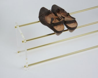 Brass & Glass - Shoe Rack - Shoe Shelf - multiple sizes