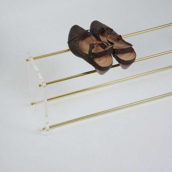 Brass & Glass - Shoe Rack - Shoe Shelf - multiple sizes