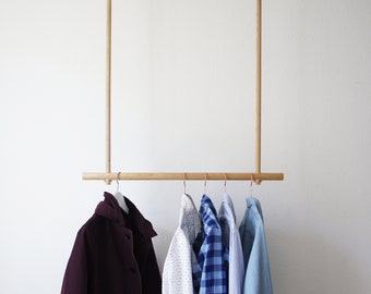 Oak Clothes Hanger - Wooden Wardrobe different lengths