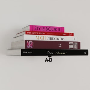 A-Z text characters CUSTOMIZABLE floating bookshelf multiple sizes books magazines invisible wall shelf 3D printing image 3