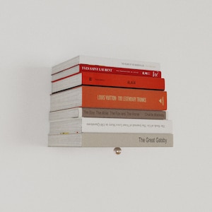 Silver ball - floating bookshelf - various sizes - books - magazines - art books - invisible wall shelf -