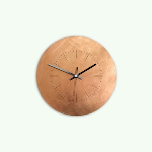 Copper Raw Wall Clock multiple sizes completely silent Mit Strichen/lines