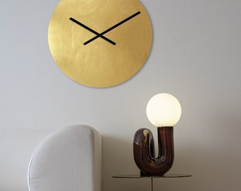 Pure Brass - Reloj de pared XL latón - 56 cm de diámetro - enorme reloj de pared con agujas extra largas