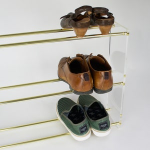 Brass & Glass Large Shoe Rack Shoe Shelf multiple sizes zdjęcie 1