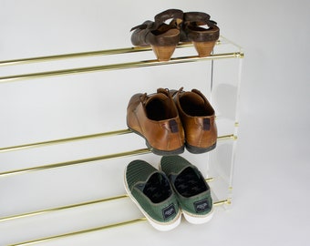 Brass & Glass Large - Shoe Rack - Shoe Shelf - multiple sizes